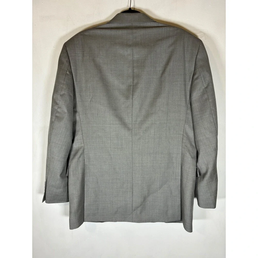 Jones New York Collection Men's Gray 100% Wool Plaid Blazer Sport Coat 2 Button